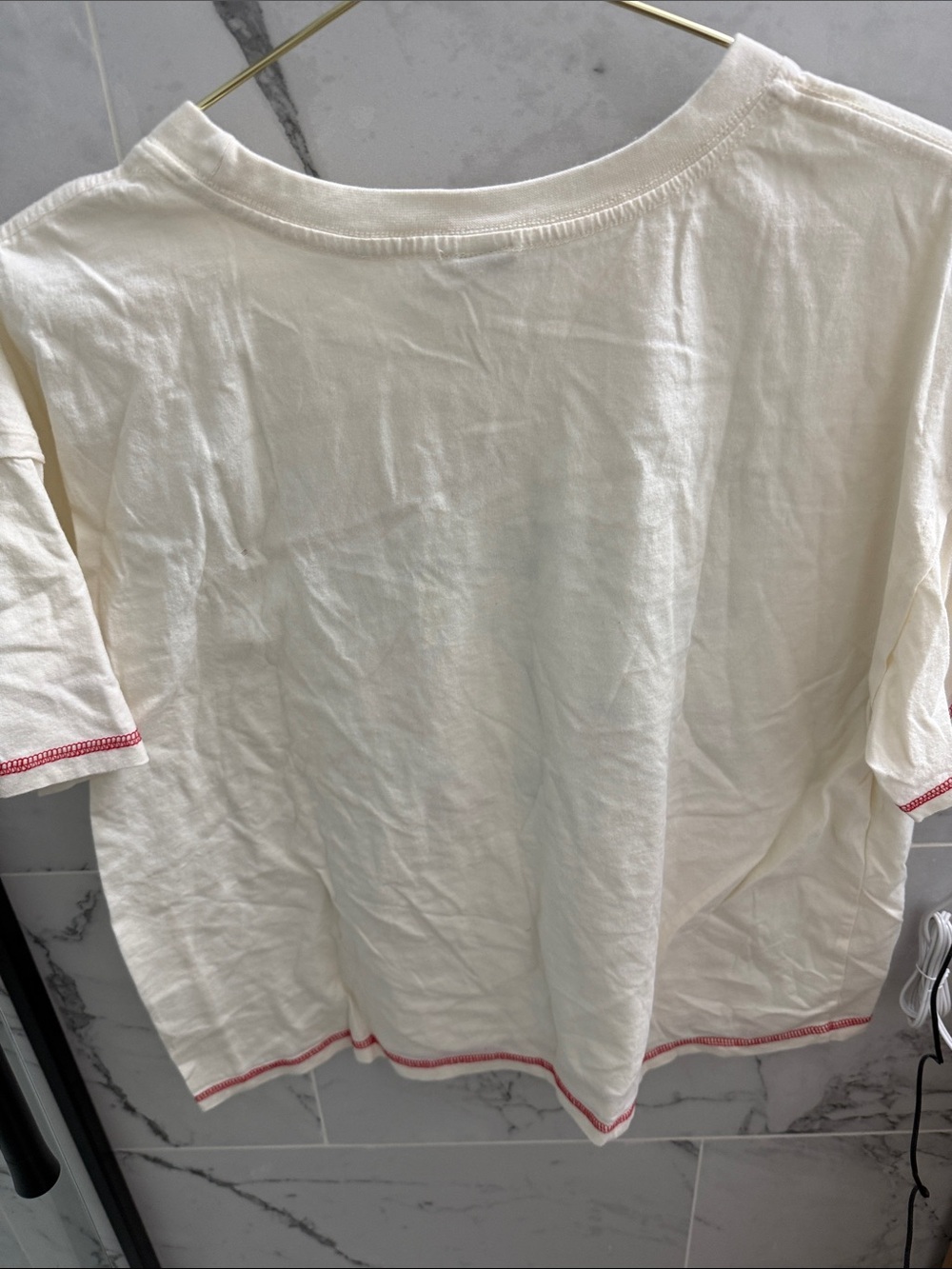 Messy Bun Cream Graphic Tee with martini motif - Picture 6 of 6